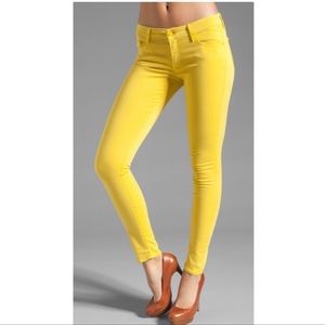 New Mother The Looker Yellow Starfruit Stretch Denim Skinny Pants 28